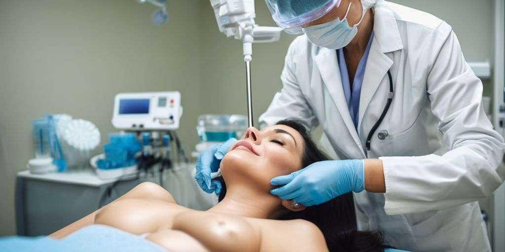 woman receiving BOTOX treatment in a modern clinic