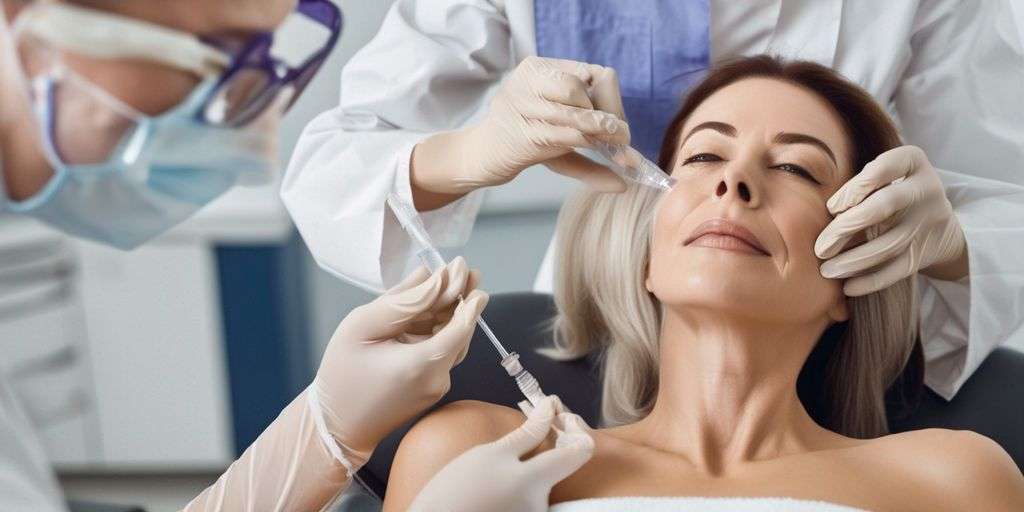 woman receiving botox treatment in a clinic