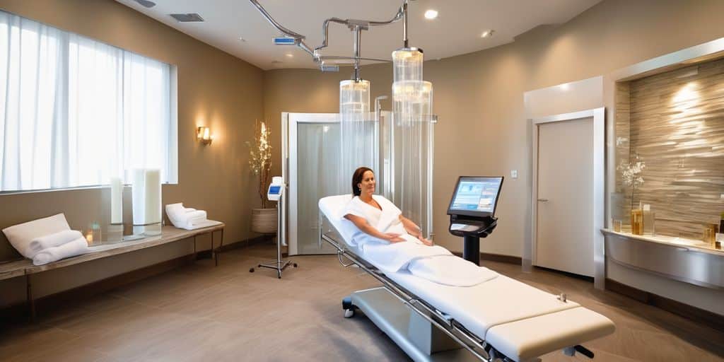 IV therapy session in wellness spa