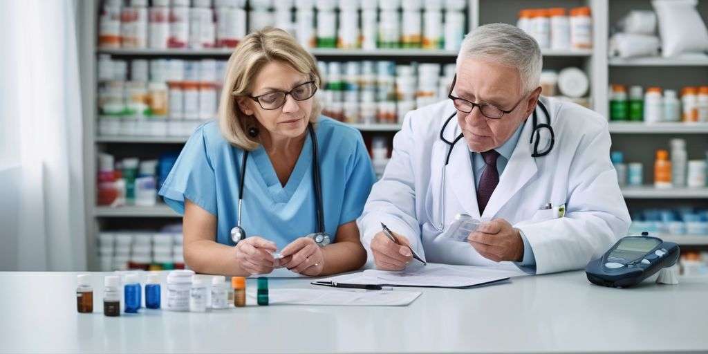 diabetes medication with doctor and patient