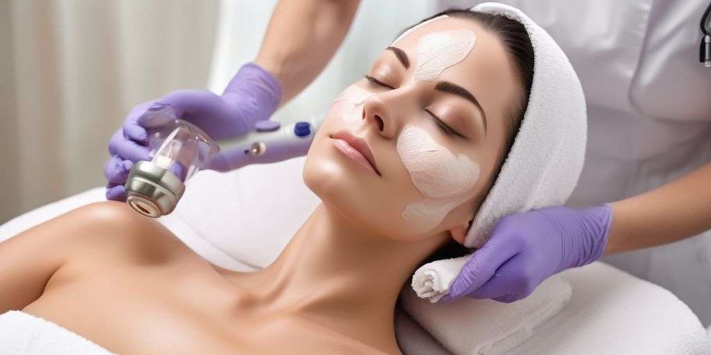 RF therapy skin rejuvenation treatment in a modern spa setting