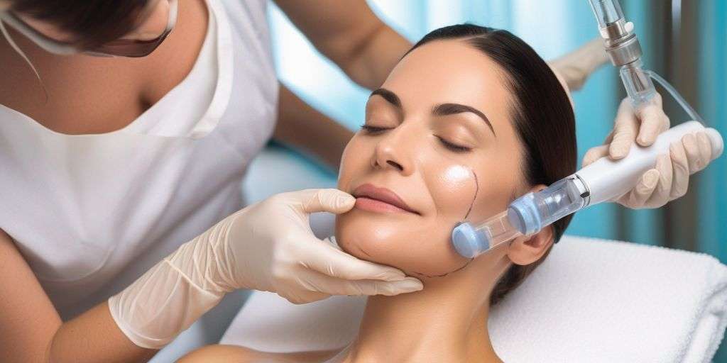 woman receiving JUVÉDERM treatment in a spa