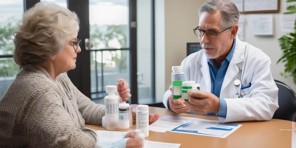 medical professional explaining medication to patient