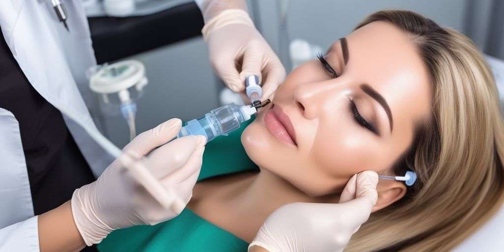 facial filler injection procedure in a clinic