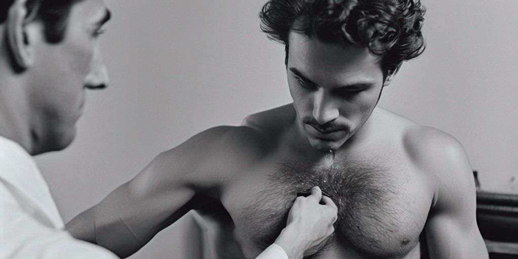 man grooming chest hair