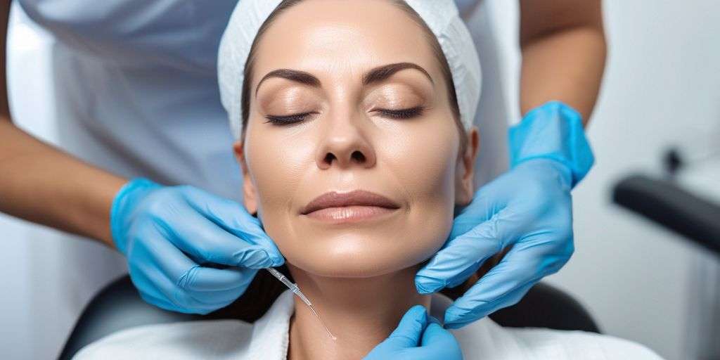 woman receiving botox treatment in a clinic